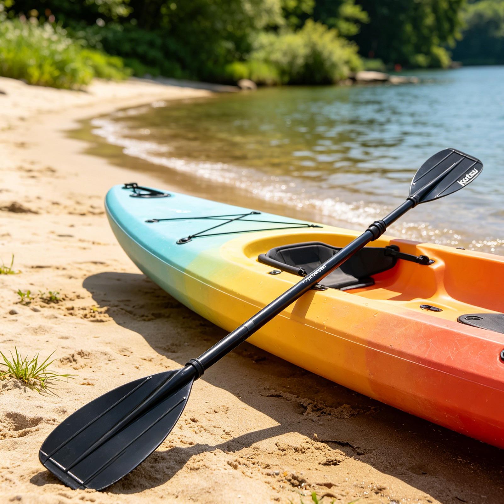 Fishing Kayak Paddle - 2セクションカーボンファイバーカヤックパドル 軽量ダブルブレードパドル 釣り、ツーリング、子供、大人向け、湖、川、海でのラフティングに最適