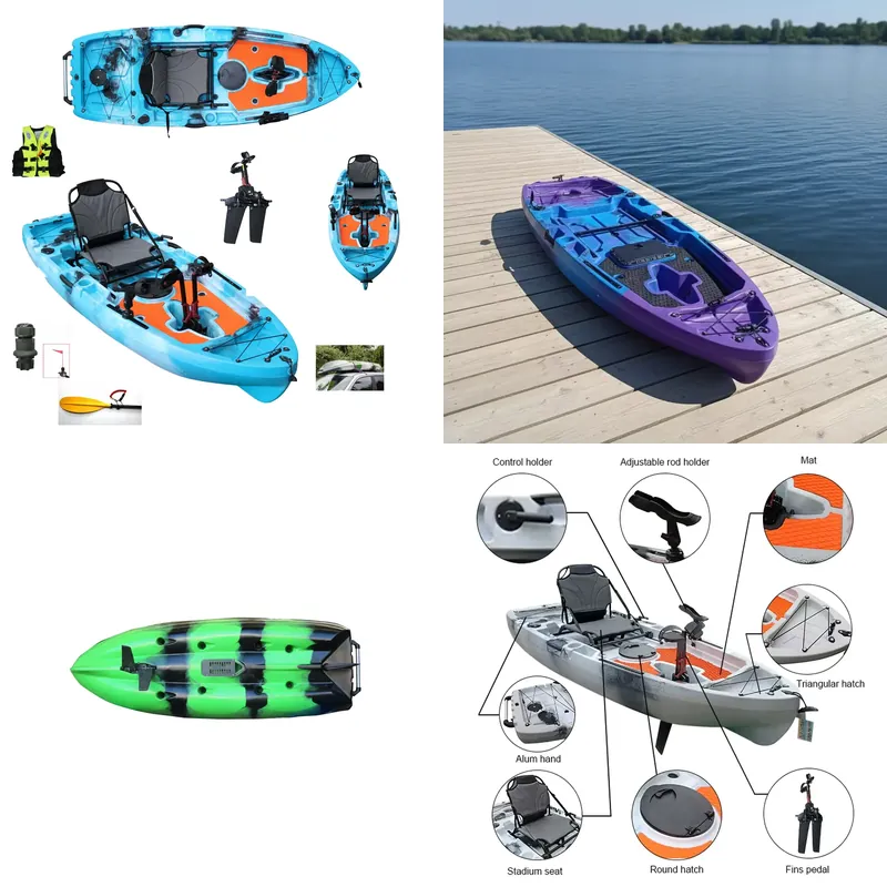 Fishing Kayak Sit In - バイキングオーシャン シングル シットオントップ HDPE プラスチックハル フラップカヌー