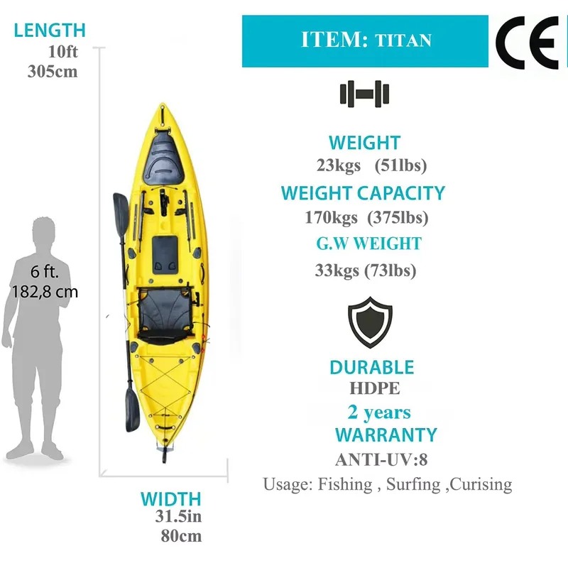 10フィートシングルシートシットオンフィッシングパドルカヤッ - Fishing Kayak Sit In のレビューと価格