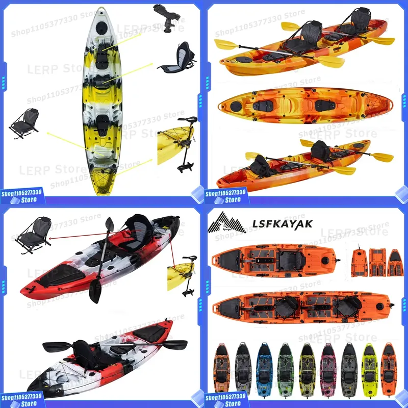2人乗りプラスチック製リジッドシットオントップパドルフィッシ - Fishing Kayak Sit In のレビューと価格